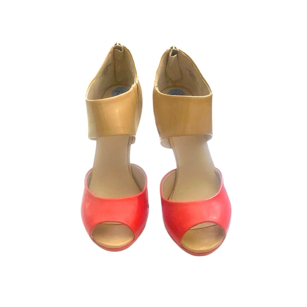 Nine West Red/Tan Classic Peep Toe Heels. BRAND NEW
